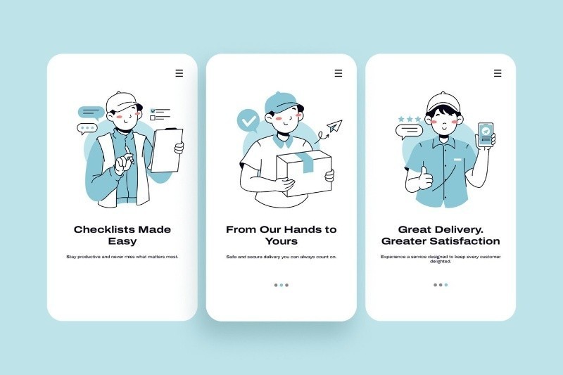 物流运输快递员矢量插画AI源文件